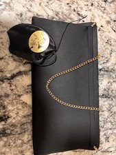 After Five Vintage Black Evening Bag with Gold Detail and Coin Purse