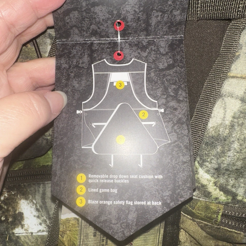 Mossy Oak Turkey Vest Official NWTF Obsession Camouflage Men's XL/2XL with Seat - Image 3 of 4