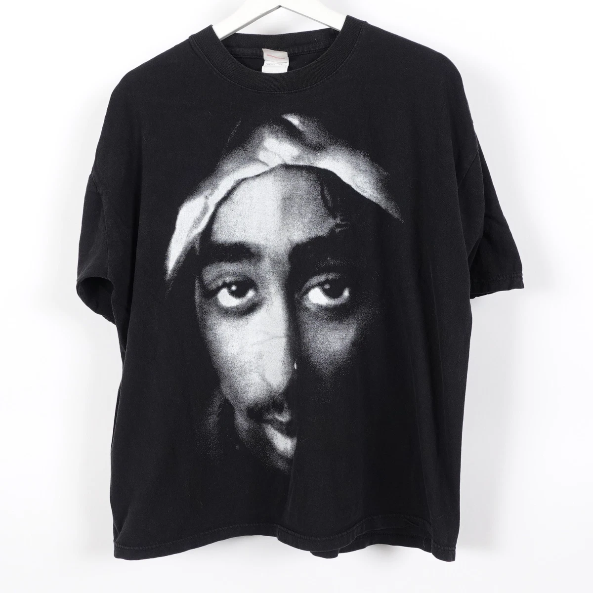 Vintage 90s Giant Tupac 2pac Big Head T Shirt Size XL Black Boxy