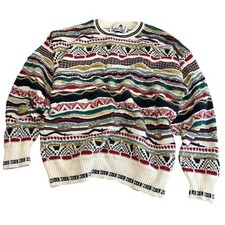 Vintage Florence Tricot Coogi Style 3D Textured Knit Sweater- Size Large