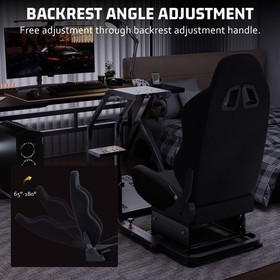Hottoby Racing Simulator Cockpit With Comfortable Black Seat Fits Logitech G29