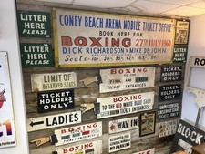 Coney Beach Vintage Boxing Sign Fairground Memorabilia