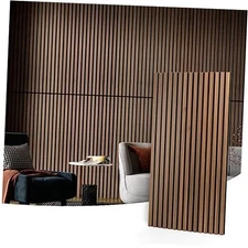  2 Wood Slat Acoustic Panels for Wall and Ceiling - 2pcs - 47.2＊23.6in. Walnut