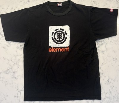 VTG Element Skateboarding Shirt Men's S Oversized Black Graphic Tee