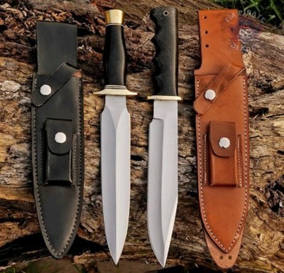 D2 Steel Hunting Dagger& Bowie Custom Handmade Knife Set Micarta Handle+Sheath