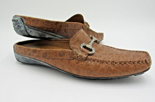 Gator Print Leather Loafer Womens EU 37 Tan M...