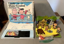 70s Peanuts Lucys Winter Carnival  Snoopys Beagle Scouts Colorforms-Incomplete