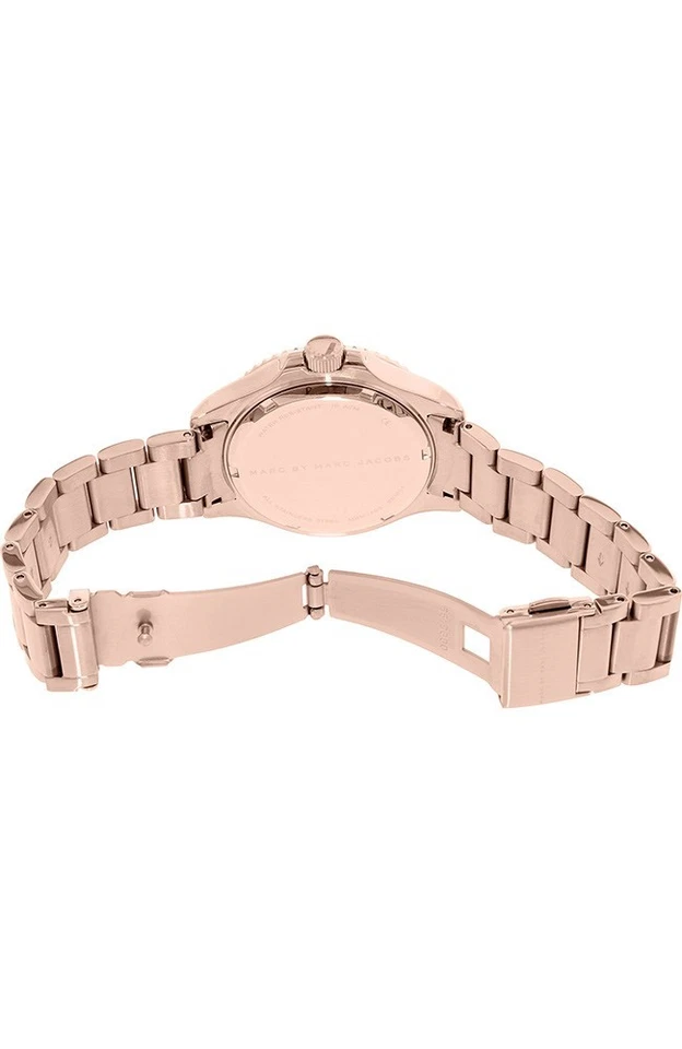 NUEVO CON ETIQUETAS $275 Reloj deportivo Marc Jacobs Dizz para mujer esfera blanca oro rosa MBM3409 38 mm Foto 4 de 4