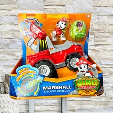 NEW PAW PATROL NICKELODEON MYSTERY DINO RESCUE MARSHARLL'S DELUXE REV UP VEHICLE