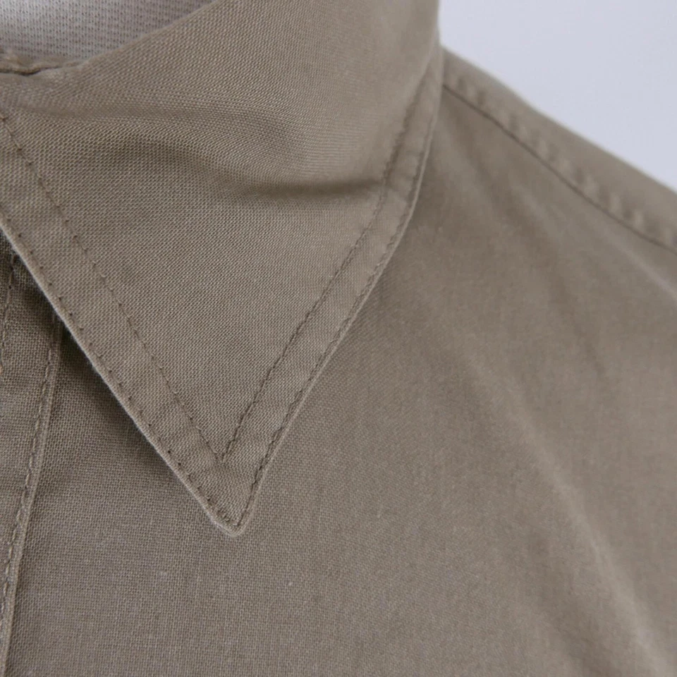 Camisa Cabelas Para Hombres Manga Corta Botones Bronceado Bolsillos Pequeña Foto 3 de 4