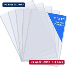 11" X 17" Hard Plastic Sheet Protectors, Menu Rigid Print Protectors, Clear Cert