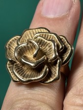 925 STERLING SILVER VERMEIL ROSE RING SIZE 8 11g