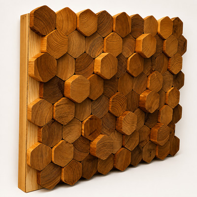 Hexagon  Acoustic 3D Panel Diffuser/Absorber  ''Signature'' 76x58cm