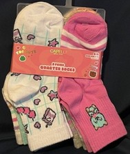 New CAPELLI S/M 8 Pair Multicolor-Print Quarter Socks