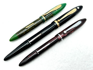 NICE 3 LOT VINTAGE c1934 SHEAFFER BALANCE LEVER FILL FOUNTAIN PENS 14K RESTORE?