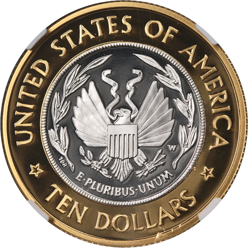 2000-W Library of Congress Commem Gold Bimetallic $10 NGC PF70 Ultra Cameo - Image 2 of 4