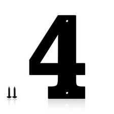 4 Inch Metal House Numbers, Address Letters and Numbers 4 Inch, Black 4