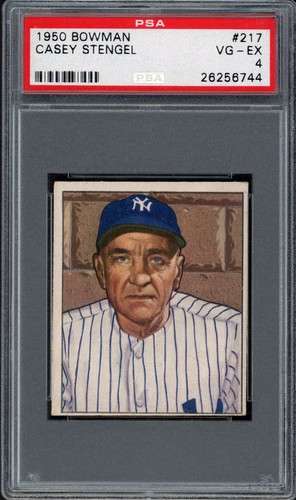 Casey Stengel #217 1950 Bowman card