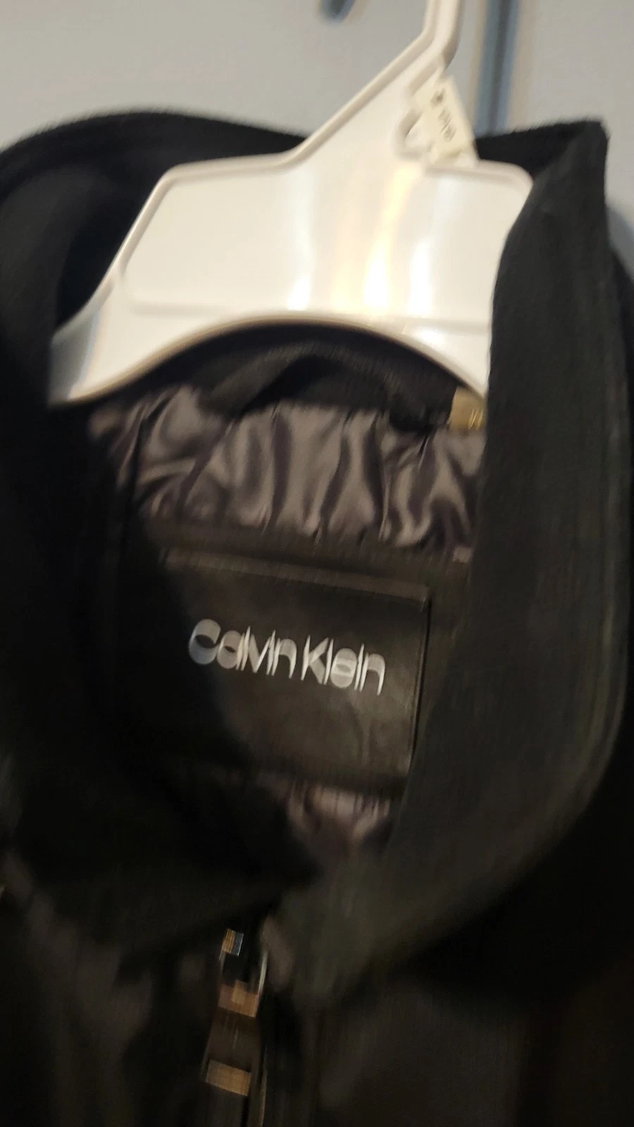 Calvin Klein Men's Matte Logo Zip Bomber Jacket Mock Neck Size Medium Black - product detail image 4