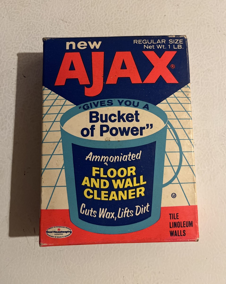 AJAX 1964-65 Floor & Wall Cleaner NOS Full Unopened Sealed Box