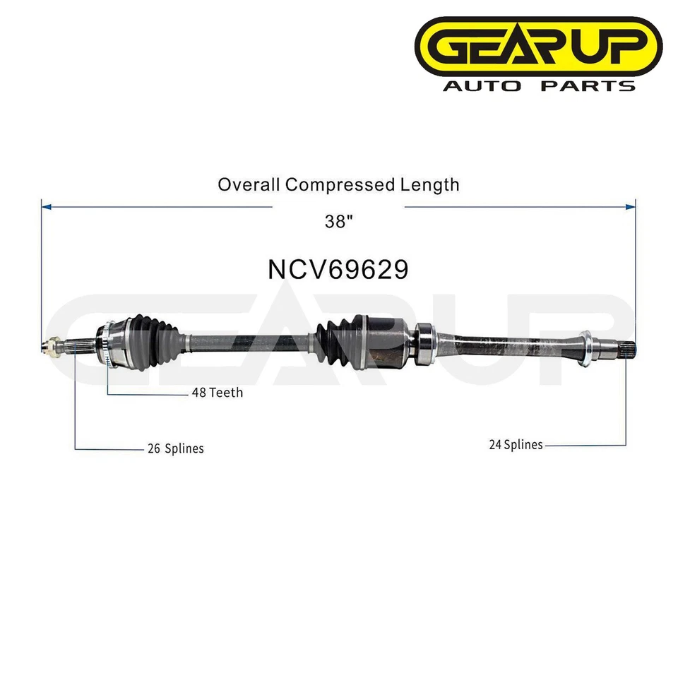 Conjunto de eje articulado eje CV delantero derecho para Toyota Camry 2,4 L L4 2007 2008 2009 Foto 4 de 4