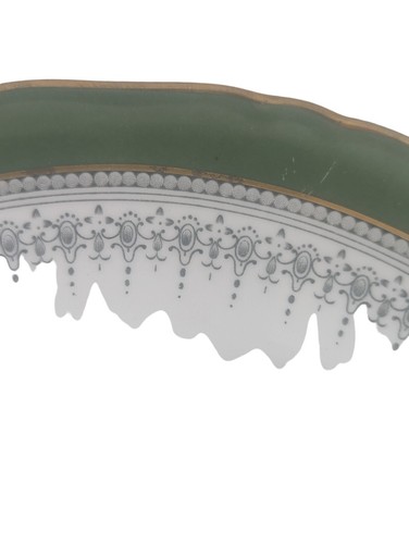 Royal Worcester 1 REGENCY GREEN and Gray w/Gold Trim Dinner Plates ENGLAND - Picture 7 of 7