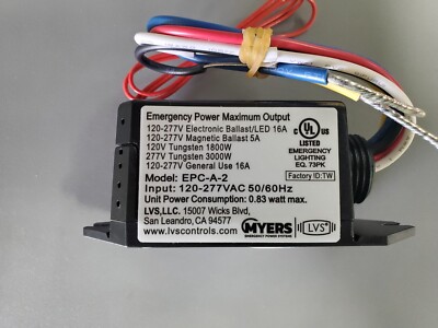 Myers Emergency Power Control Bypass Shunt Relay EPC-A-2; Input 120-277 VAC