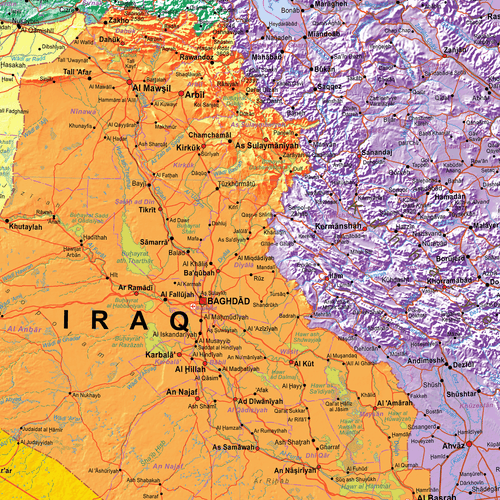 Map of the Middle East - Political Wall Map, Middle East Map - Picture 3 of 6