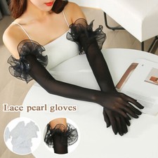 Etiquette Gloves Long Gloves Sunscreen Lace Sleeves Mittens Wedding Dress Gloves
