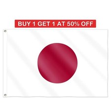 Japan Flag Large 5x3FT 2 Eyelet Japanese National World Cup Sports Fan Support