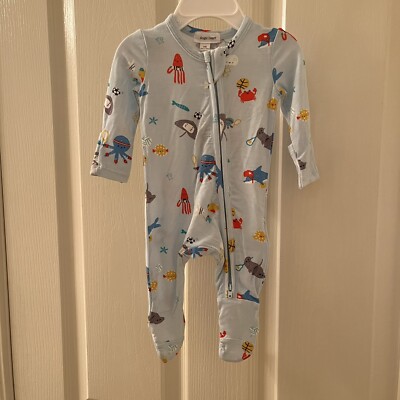 Angel Dear Sports Sea Creatures Bamboo Zipper Footie Sleeper Size Newborn NWT