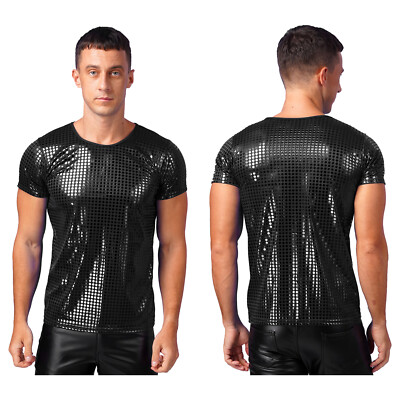 Herren Glitzer Tanz Hemd - Latein Bodysuit Mit Strass Für Tango & Rumba