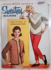 American Thread Co 1950s SWEATERS BULKIES Knitted  Crocheted patterns STAR 166