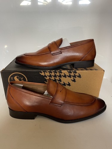 Thomas & Vine Bishop Leather Penny Loafers in Brown Size 13 New in the Box - Picture 2 of 12