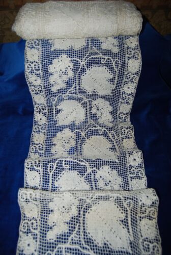 ANTIQUE FRENCH  COTTON LACE - Picture 1 of 3