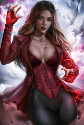 Scarlet Witch Cartoon Pretty Hot Girl Animation Wall Art Home - POSTER 20''x30''