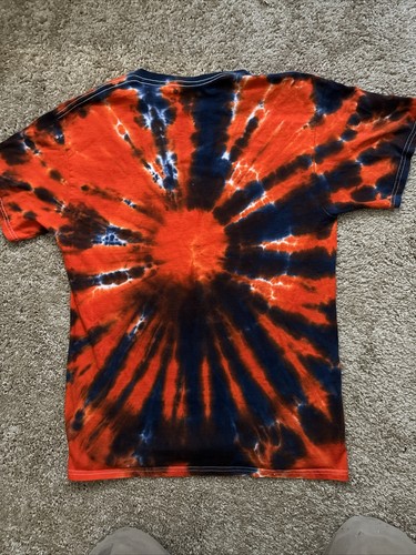 Chicago Bears Shirt Mens Medium Blue And Orange Tie Dye Short Sleeve Crew Neck - Picture 4 of 4