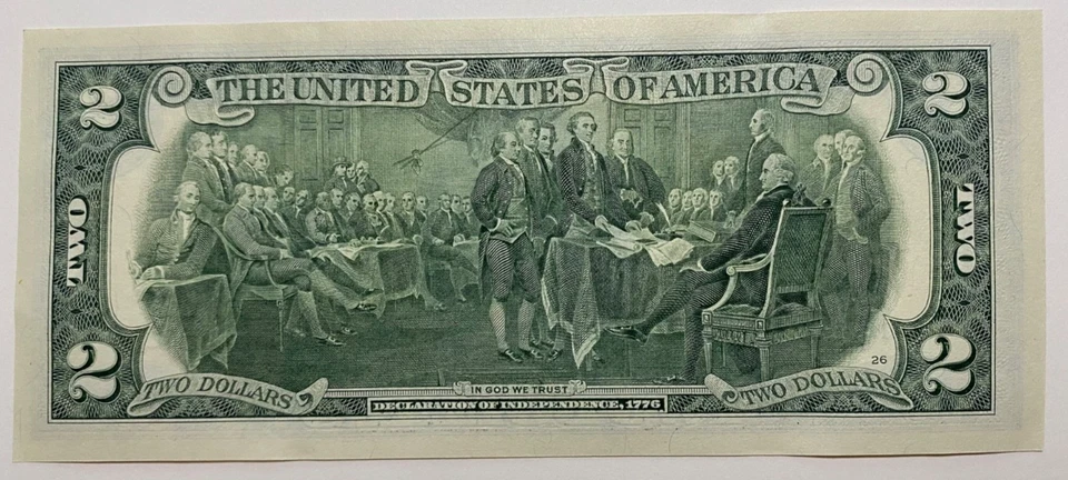 Billete de dos dólares B 1 de agosto de 1989 L 88811989 (__8/1/1989) *UNC* Foto 3 de 4