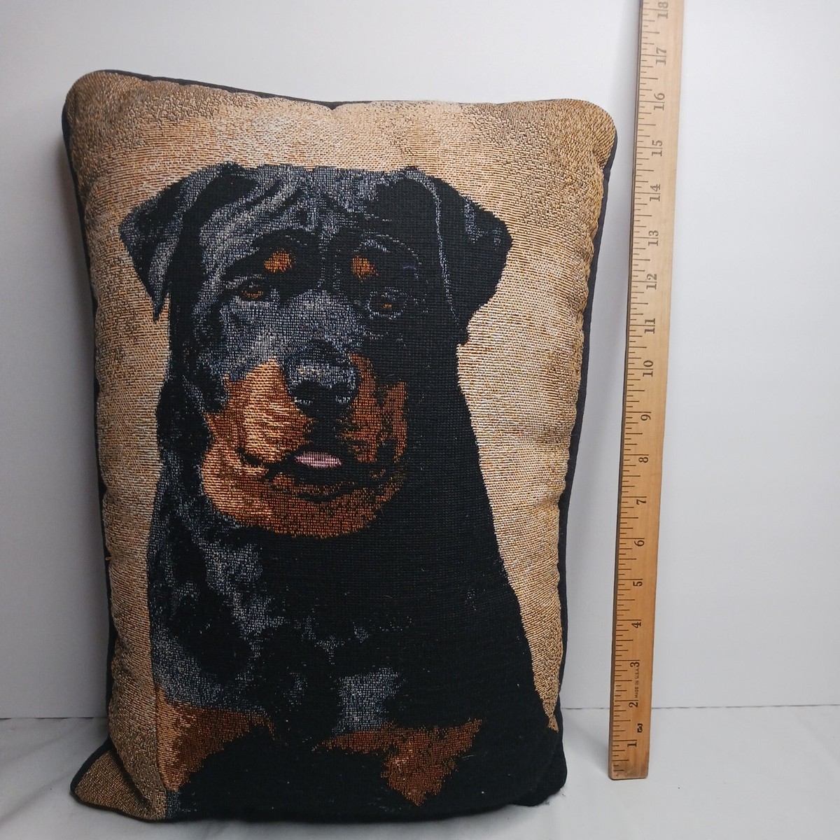 Rottweiler Dog woven cloth tapestry Pillow 16