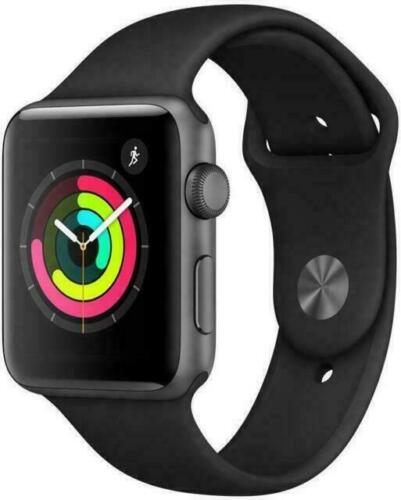 Apple MTF32LLA Watch Series 3gps 42 Mm Space Gray Aluminum With Black. NIB - Afbeelding 1 van 1