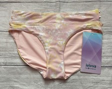 NWT Ivivva By Lululemon Reversible Ocean Energy Bikini Swim Bottom 14 SIRF/PRYP