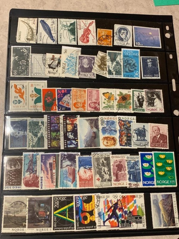 Norway Postage Lot All Different Approx 50 Stamps Used SKU# 34966