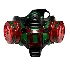 Cyberpunk Mask Light Up Half Face Shield (Black/Red/Green) Hackers cosplay mask