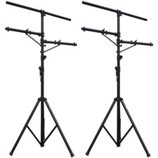 2 Mr DJ LS-360 Heavy Duty DJ Light Stand w/ Two Fixture Arms  T-Bar