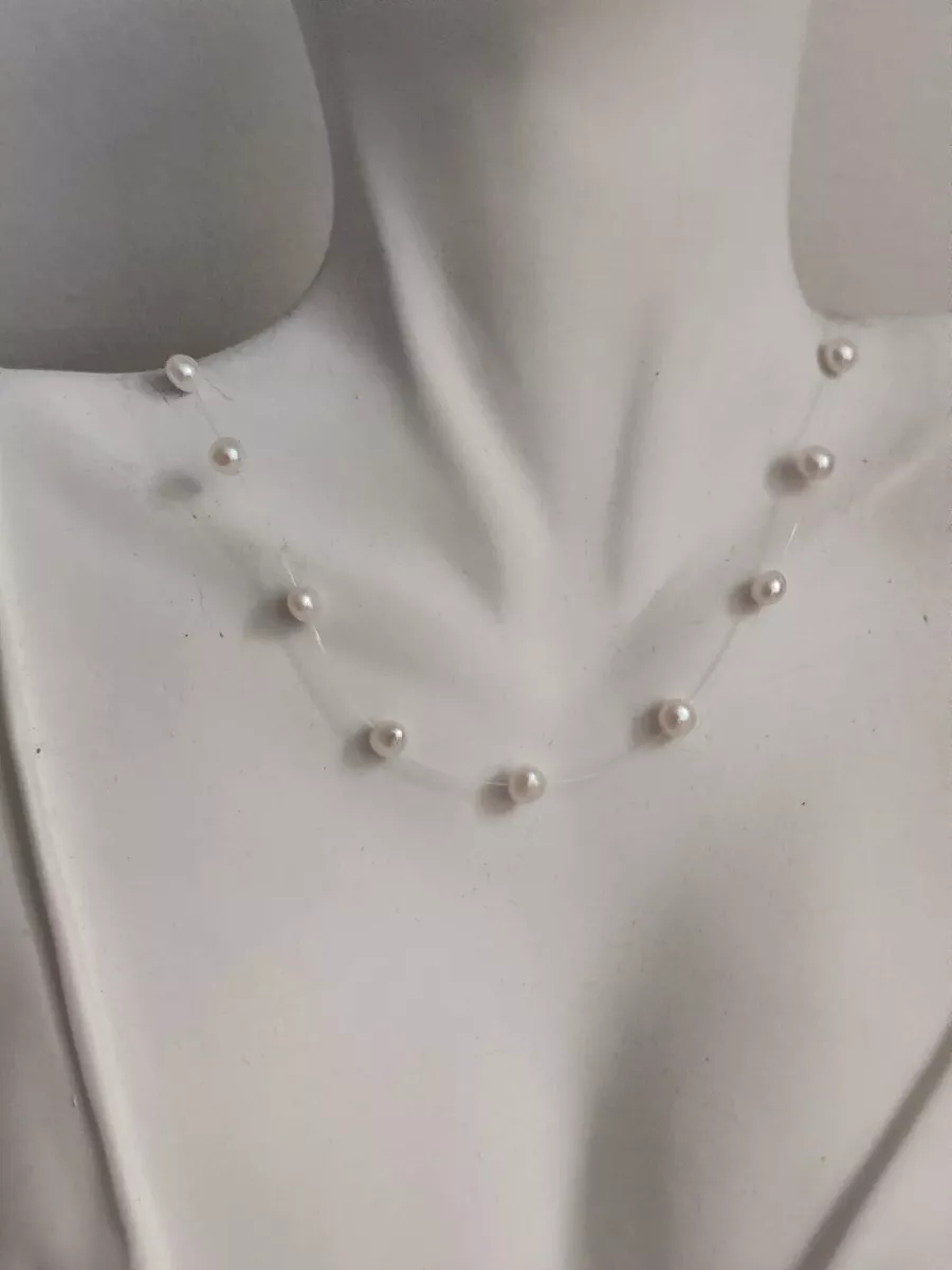 Invisible pearl shop necklace
