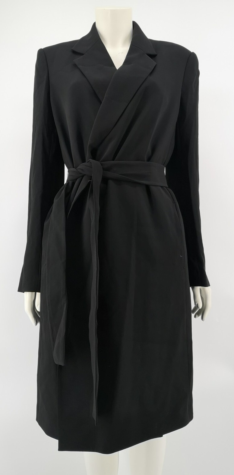 FILA Giacca con cappotto blazer da donna nera cintura The Row taglia 175 92A UK 12 Buona usata