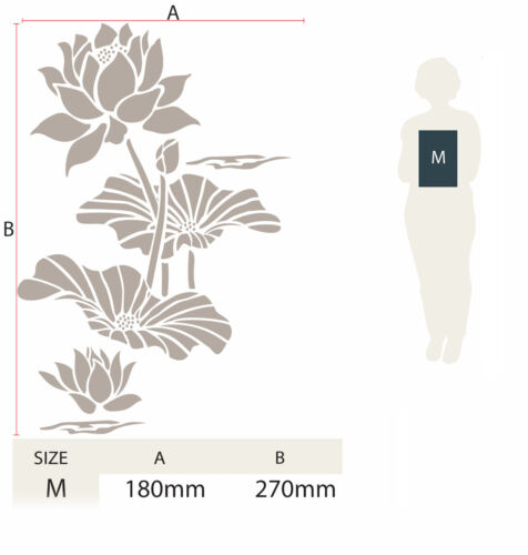 Elegant Lotus Flower Stencil Paint Wall Furniture Reusable Crafts FL181 - Picture 9 of 13