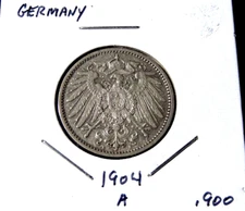 1904 A German One Mark - World Germany Coin