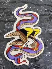 Alan Forbes Snake And Eagle Lowbrow Hotrod Art Sticker Decal 2005
