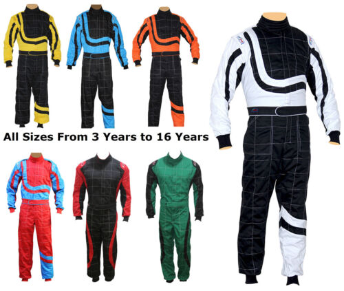 Kids Karting Race Go Kart Suits Overall One Piece Suit Motocross Racing All Size - Picture 1 of 26